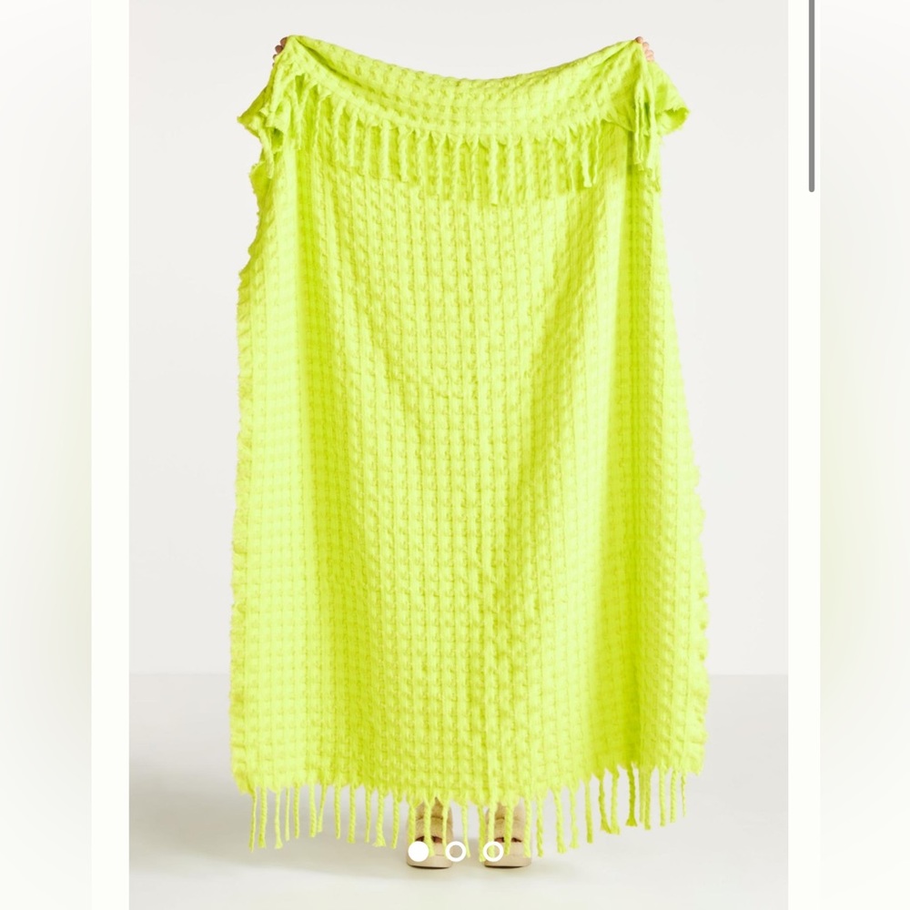 Anthropologie Tasseled Lucille Throw Blanket 50” x 70” - NEW